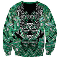 Aotearoa Ngati Awa Sweatshirt Maori Tribal Green Marble Paua Shell Pattern DT05 - Polynesian Pride