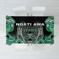 Aotearoa Ngati Awa Tablecloth Maori Tribal Green Marble Paua Shell Pattern DT05 Green - Polynesian Pride