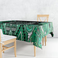 Aotearoa Ngati Awa Tablecloth Maori Tribal Green Marble Paua Shell Pattern DT05 - Polynesian Pride