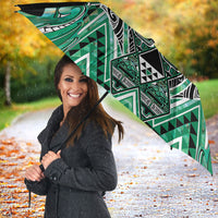 Aotearoa Ngati Awa Umbrella Maori Tribal Green Marble Paua Shell Pattern DT05 - Polynesian Pride