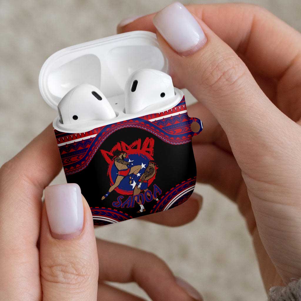 Samoa Mixed Martial Arts AirPods Case Flying Knee Of Samoan - Polynesian Pride