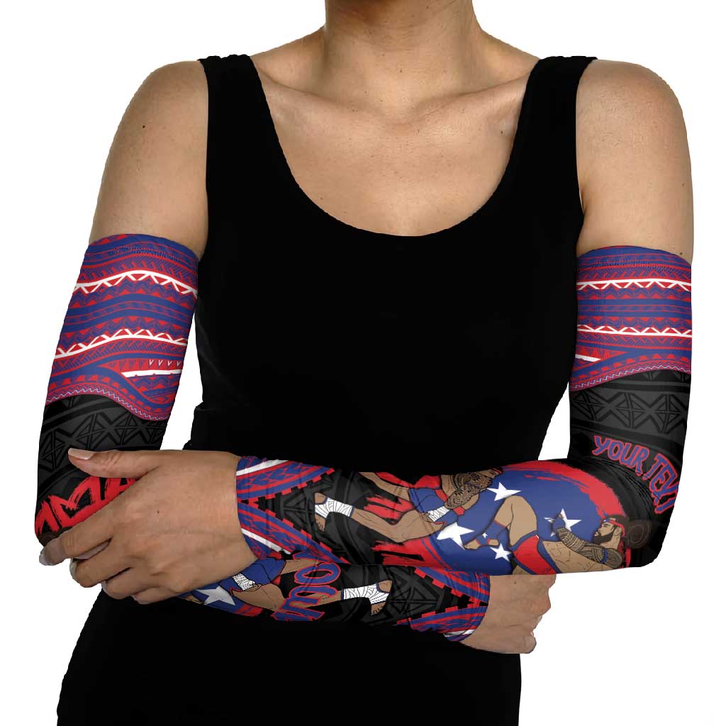 Personalised Samoa Mixed Martial Arts Arm Sleeves Flying Knee Of Samoan - Polynesian Pride