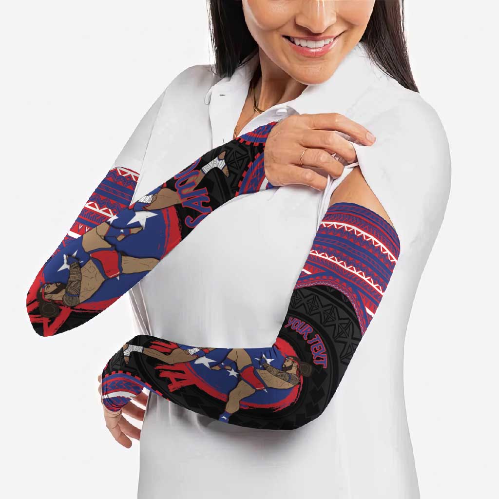 Personalised Samoa Mixed Martial Arts Arm Sleeves Flying Knee Of Samoan - Polynesian Pride
