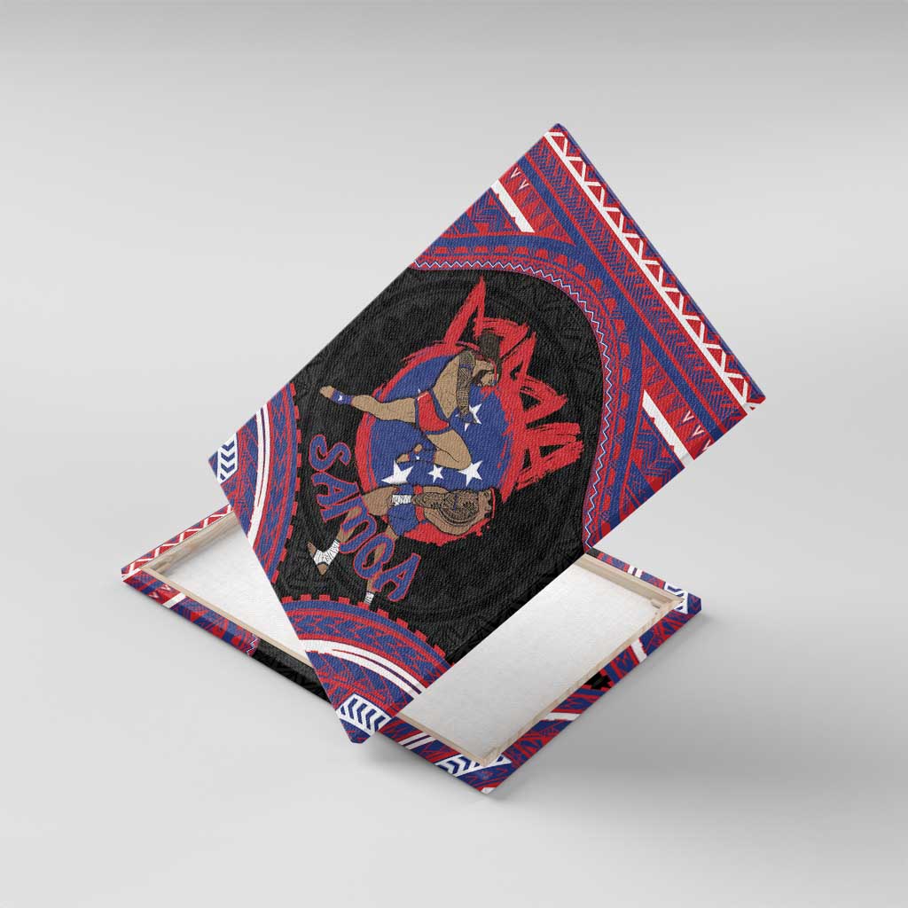 Samoa Mixed Martial Arts Canvas Wall Art Flying Knee Of Samoan - Polynesian Pride