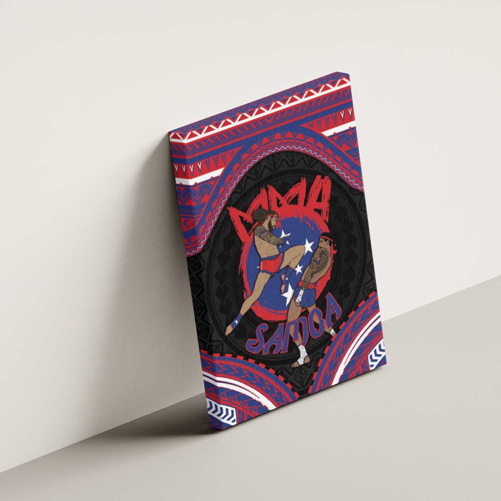 Samoa Mixed Martial Arts Canvas Wall Art Flying Knee Of Samoan - Polynesian Pride