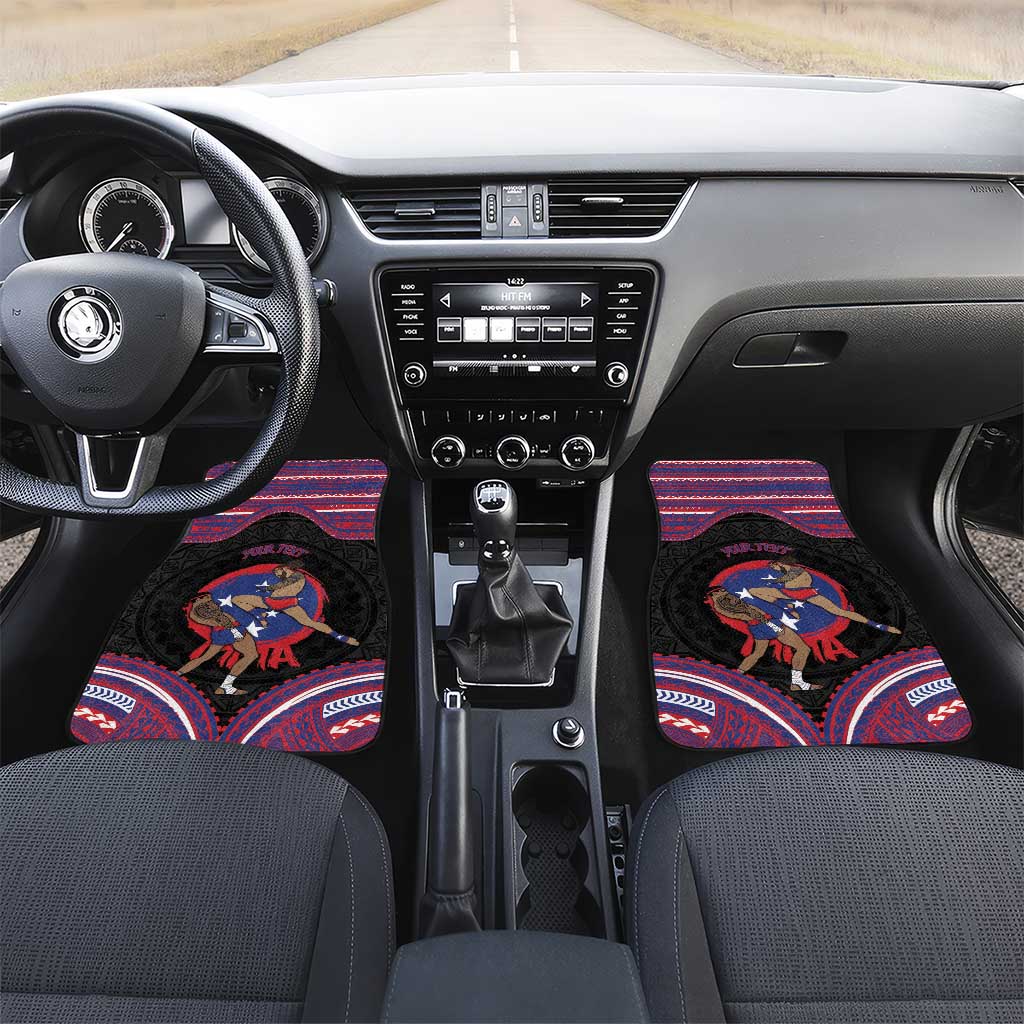 Personalised Samoa Mixed Martial Arts Car Mats Flying Knee Of Samoan - Polynesian Pride