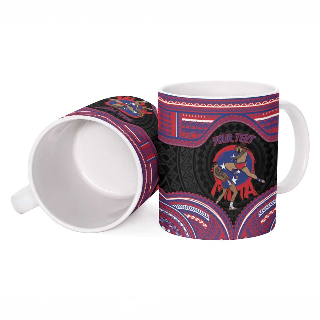 Personalised Samoa Mixed Martial Arts Ceramic Mug Flying Knee Of Samoan - Polynesian Pride