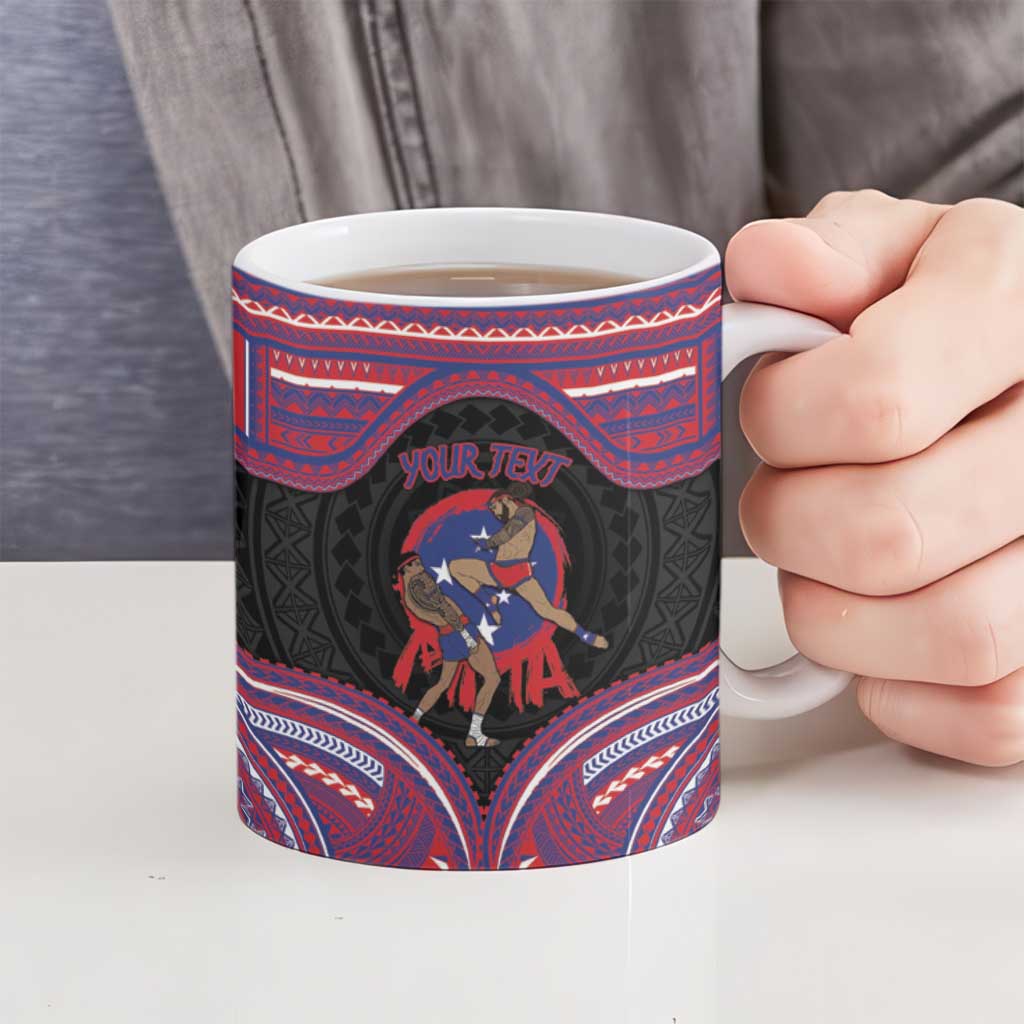Personalised Samoa Mixed Martial Arts Ceramic Mug Flying Knee Of Samoan - Polynesian Pride