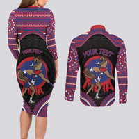 Personalised Samoa Mixed Martial Arts Couples Matching Long Sleeve Bodycon Dress and Long Sleeve Button Shirt Flying Knee Of Samoan - Polynesian Pride