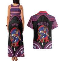 Personalised Samoa Mixed Martial Arts Couples Matching Tank Maxi Dress and Hawaiian Shirt Flying Knee Of Samoan - Polynesian Pride