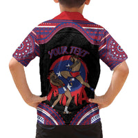 Personalised Samoa Mixed Martial Arts Family Matching Off The Shoulder Long Sleeve Dress and Hawaiian Shirt Flying Knee Of Samoan DT05 - Polynesian Pride