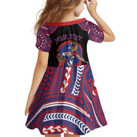 Personalised Samoa Mixed Martial Arts Family Matching Short Sleeve Bodycon Dress and Hawaiian Shirt Flying Knee Of Samoan DT05 - Polynesian Pride