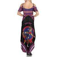 Personalised Samoa Mixed Martial Arts Family Matching Summer Maxi Dress and Hawaiian Shirt Flying Knee Of Samoan DT05 - Polynesian Pride