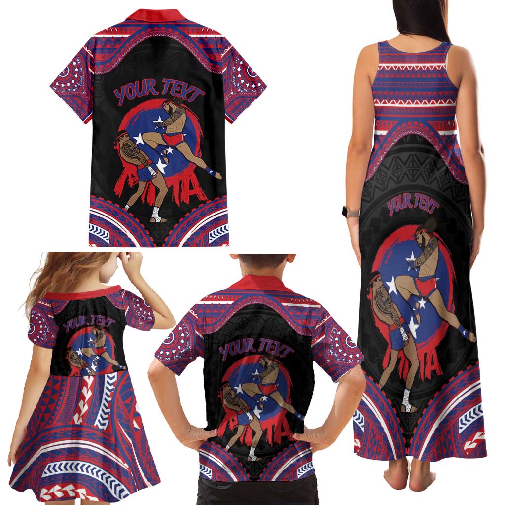 Personalised Samoa Mixed Martial Arts Family Matching Tank Maxi Dress and Hawaiian Shirt Flying Knee Of Samoan DT05 - Polynesian Pride