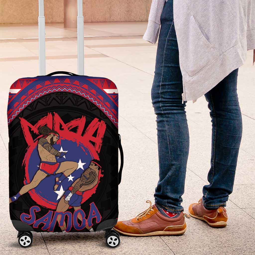 Samoa Mixed Martial Arts Luggage Cover Flying Knee Of Samoan - Polynesian Pride