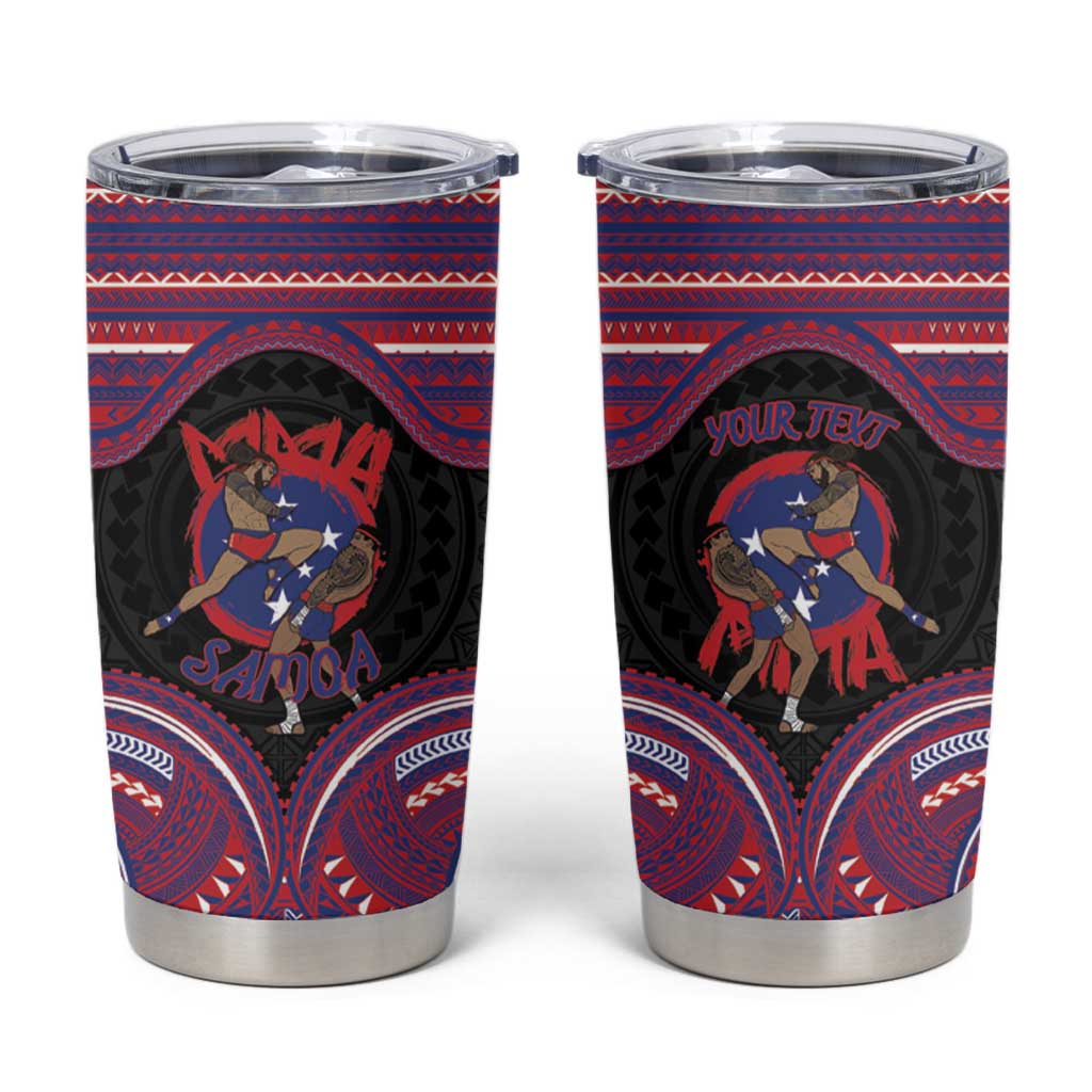 Personalised Samoa Mixed Martial Arts Tumbler Cup Flying Knee Of Samoan - Polynesian Pride
