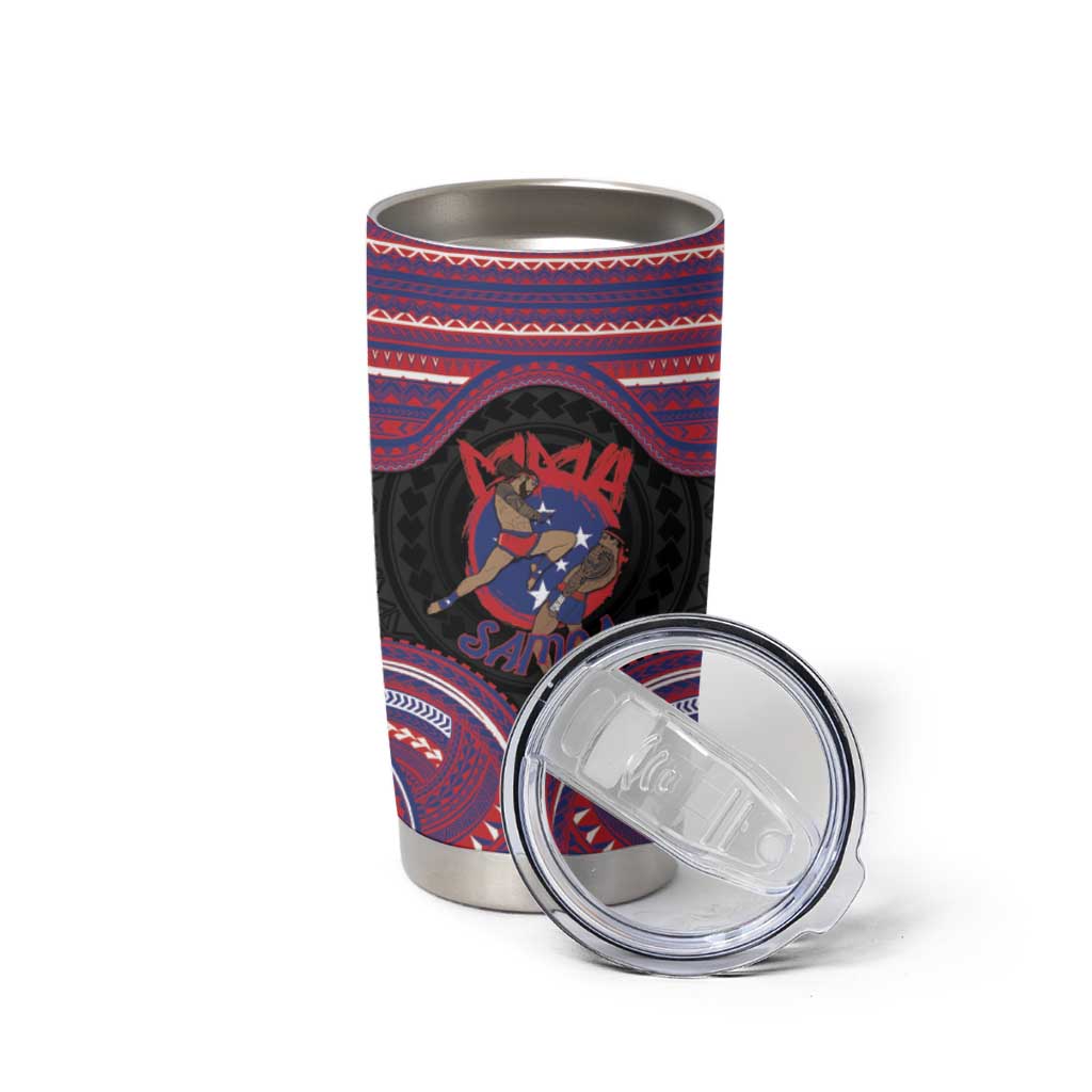 Personalised Samoa Mixed Martial Arts Tumbler Cup Flying Knee Of Samoan - Polynesian Pride