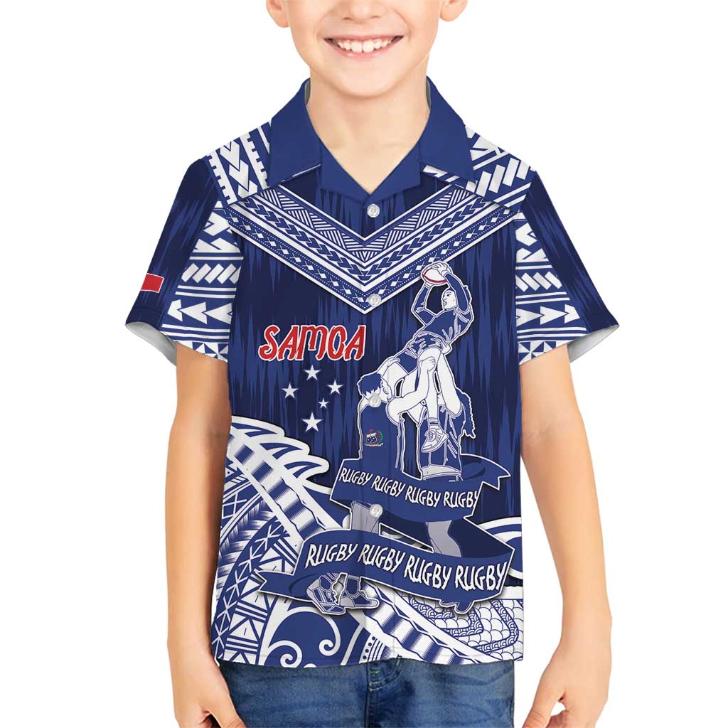 Personalised Samoa Rugby Family Matching Off Shoulder Maxi Dress and Hawaiian Shirt Pacific Warrior Glory - Polynesian Pride