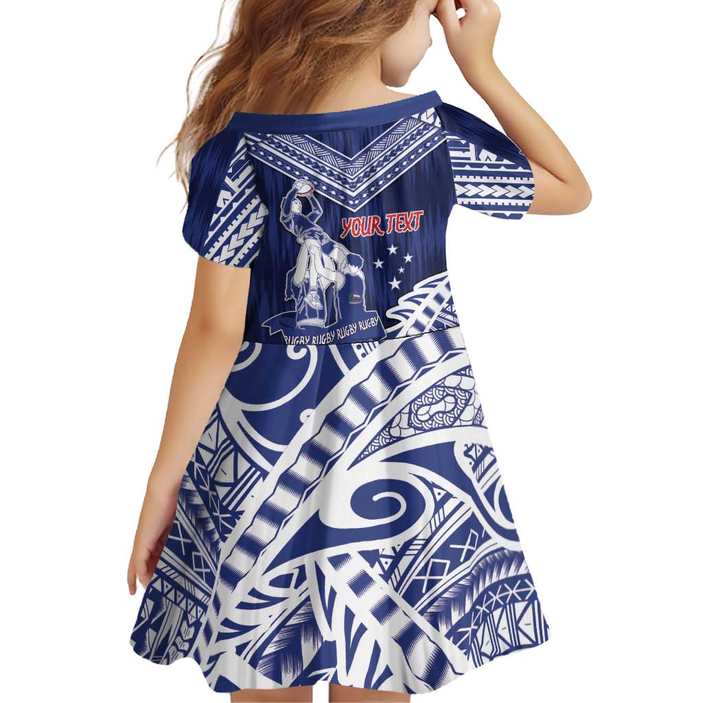 Personalised Samoa Rugby Family Matching Off Shoulder Short Dress and Hawaiian Shirt Pacific Warrior Glory - Polynesian Pride