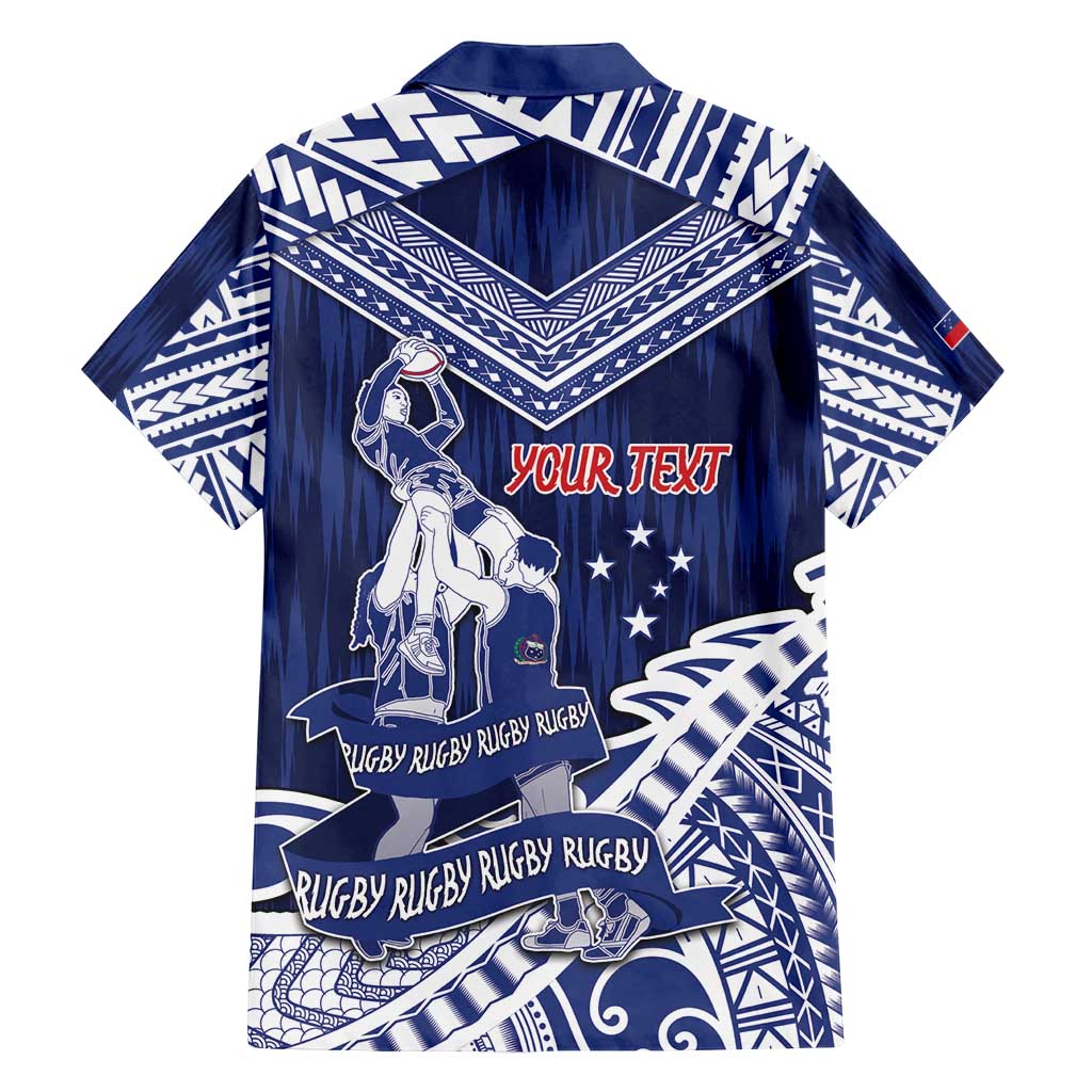 Personalised Samoa Rugby Family Matching Tank Maxi Dress and Hawaiian Shirt Pacific Warrior Glory - Polynesian Pride