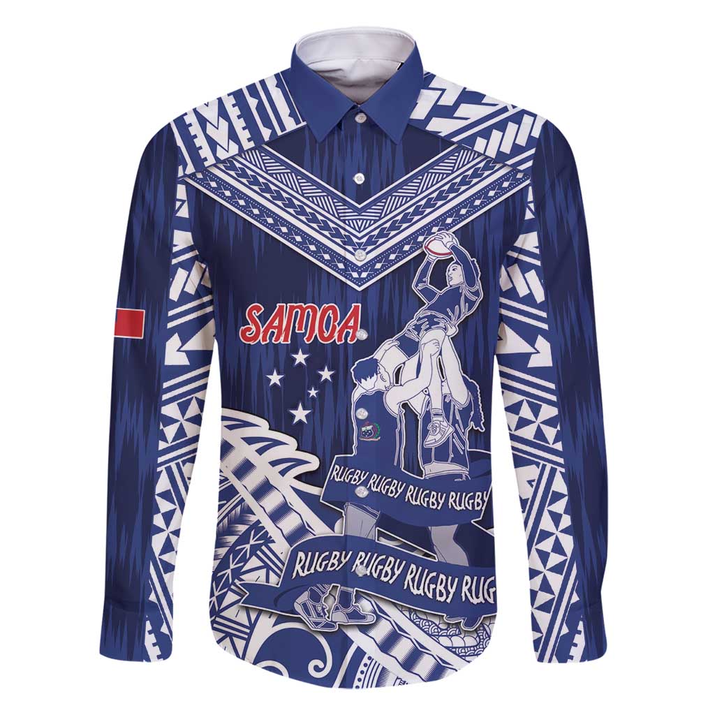 Personalised Samoa Rugby Family Matching Tank Maxi Dress and Hawaiian Shirt Pacific Warrior Glory - Polynesian Pride