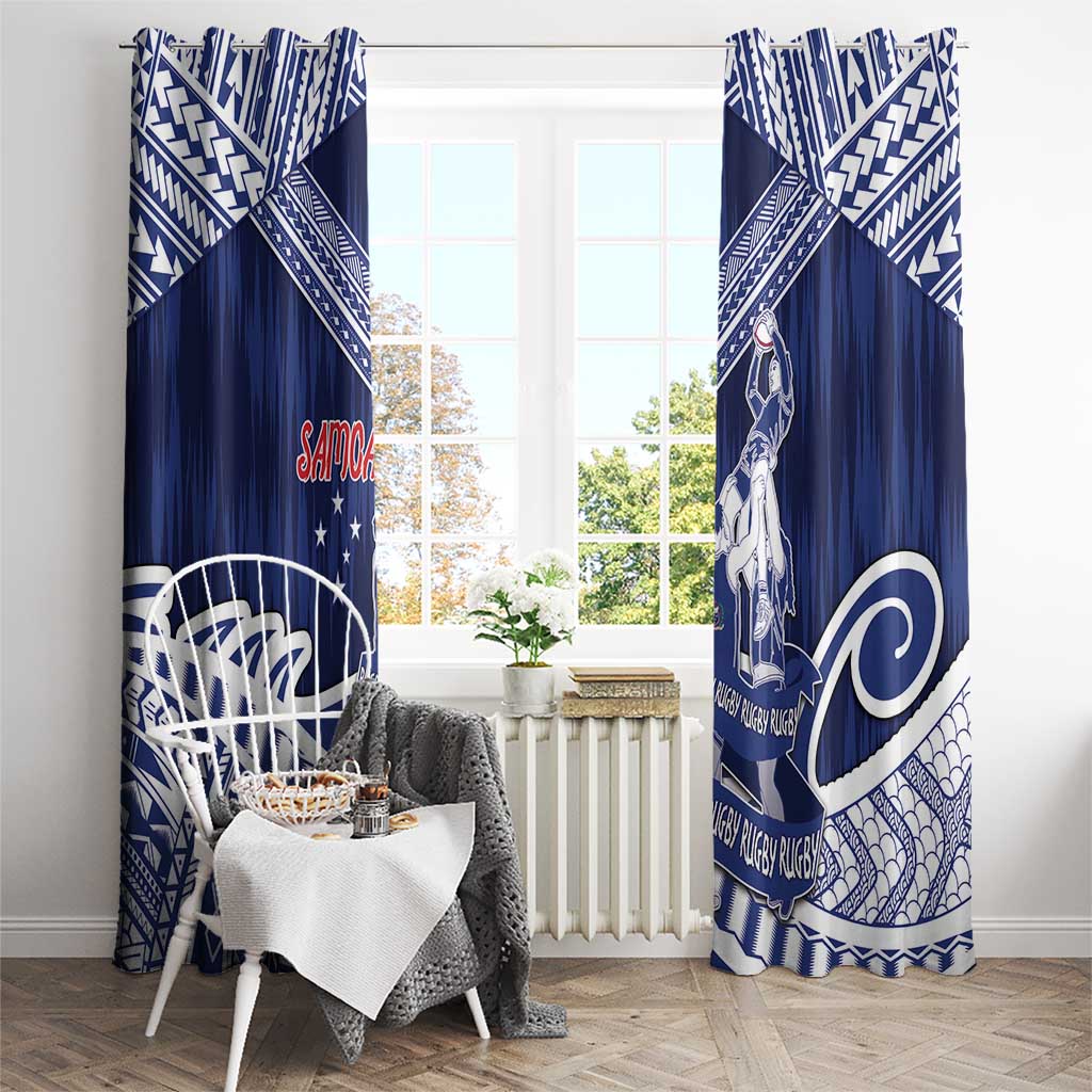 Samoa Rugby Window Curtain Pacific Warrior Glory - Polynesian Pride