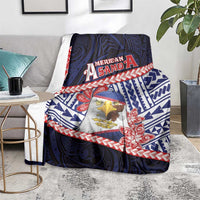 American Samoa Blanket Bald Eagle With Polynesian Pattern - Polynesian Pride