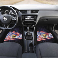 American Samoa Car Mats Bald Eagle With Polynesian Pattern - Polynesian Pride