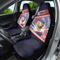 American Samoa Car Seat Cover Bald Eagle With Polynesian Pattern - Polynesian Pride
