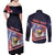 Personalized American Samoa Couples Matching Off Shoulder Maxi Dress and Long Sleeve Button Shirt Bald Eagle With Polynesian Pattern - Polynesian Pride