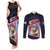 Personalized American Samoa Couples Matching Tank Maxi Dress and Long Sleeve Button Shirt Bald Eagle With Polynesian Pattern - Polynesian Pride