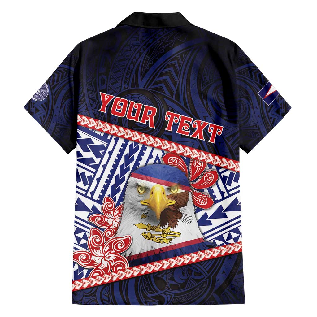Personalized American Samoa Family Matching Off Shoulder Short Dress and Hawaiian Shirt Bald Eagle With Polynesian Pattern - Polynesian Pride