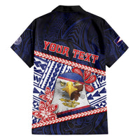Personalized American Samoa Family Matching Off Shoulder Short Dress and Hawaiian Shirt Bald Eagle With Polynesian Pattern - Polynesian Pride