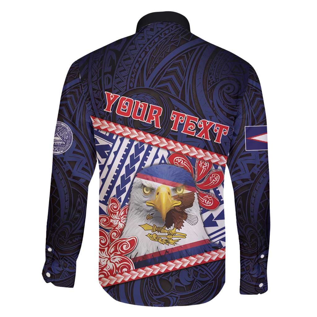 Personalized American Samoa Family Matching Off Shoulder Short Dress and Hawaiian Shirt Bald Eagle With Polynesian Pattern - Polynesian Pride