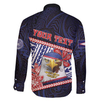 Personalized American Samoa Family Matching Short Sleeve Bodycon Dress and Hawaiian Shirt Bald Eagle With Polynesian Pattern - Polynesian Pride