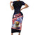 Personalized American Samoa Family Matching Short Sleeve Bodycon Dress and Hawaiian Shirt Bald Eagle With Polynesian Pattern - Polynesian Pride
