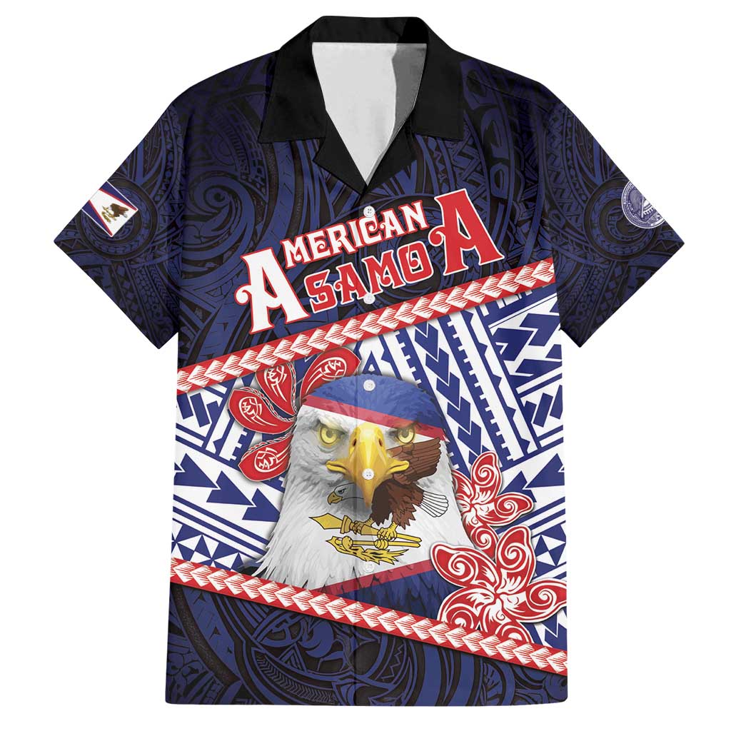 Personalized American Samoa Family Matching Summer Maxi Dress and Hawaiian Shirt Bald Eagle With Polynesian Pattern - Polynesian Pride