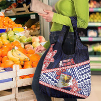 American Samoa Grocery Bag Bald Eagle With Polynesian Pattern - Polynesian Pride