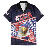 Personalized American Samoa Hawaiian Shirt Bald Eagle With Polynesian Pattern - Polynesian Pride