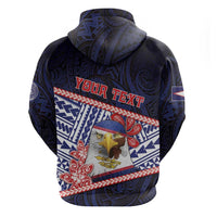 Personalized American Samoa Hoodie Bald Eagle With Polynesian Pattern - Polynesian Pride