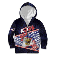 Personalized American Samoa Kid Hoodie Bald Eagle With Polynesian Pattern - Polynesian Pride