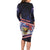 Personalized American Samoa Long Sleeve Bodycon Dress Bald Eagle With Polynesian Pattern - Polynesian Pride