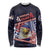 Personalized American Samoa Long Sleeve Shirt Bald Eagle With Polynesian Pattern - Polynesian Pride