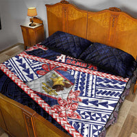 American Samoa Quilt Bed Set Bald Eagle With Polynesian Pattern - Polynesian Pride