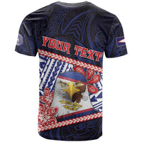 Personalized American Samoa T Shirt Bald Eagle With Polynesian Pattern - Polynesian Pride