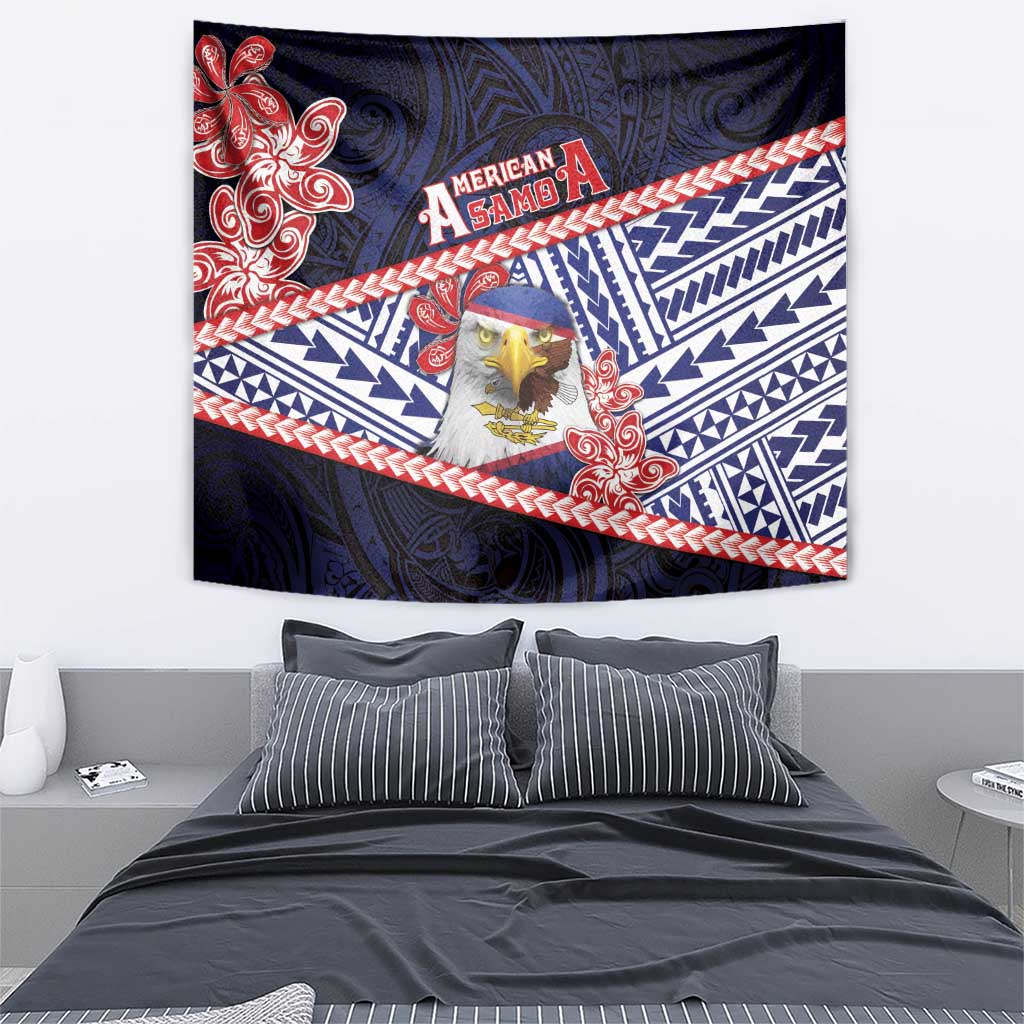 American Samoa Tapestry Bald Eagle With Polynesian Pattern - Polynesian Pride