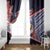 American Samoa Window Curtain Bald Eagle With Polynesian Pattern - Polynesian Pride