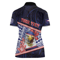 Personalized American Samoa Women Polo Shirt Bald Eagle With Polynesian Pattern - Polynesian Pride