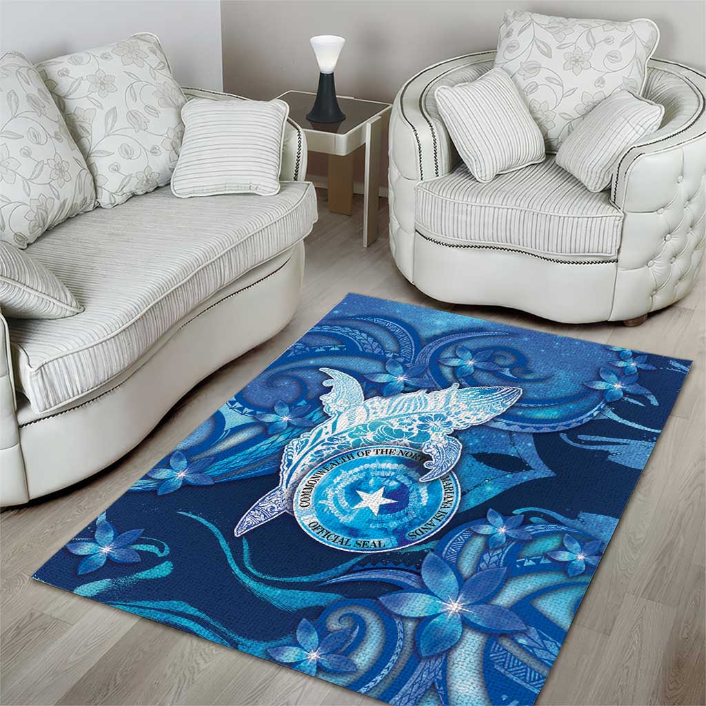 Northern Mariana Islands Area Rug Galaxy Polynesian Shark Tattoo - Polynesian Pride