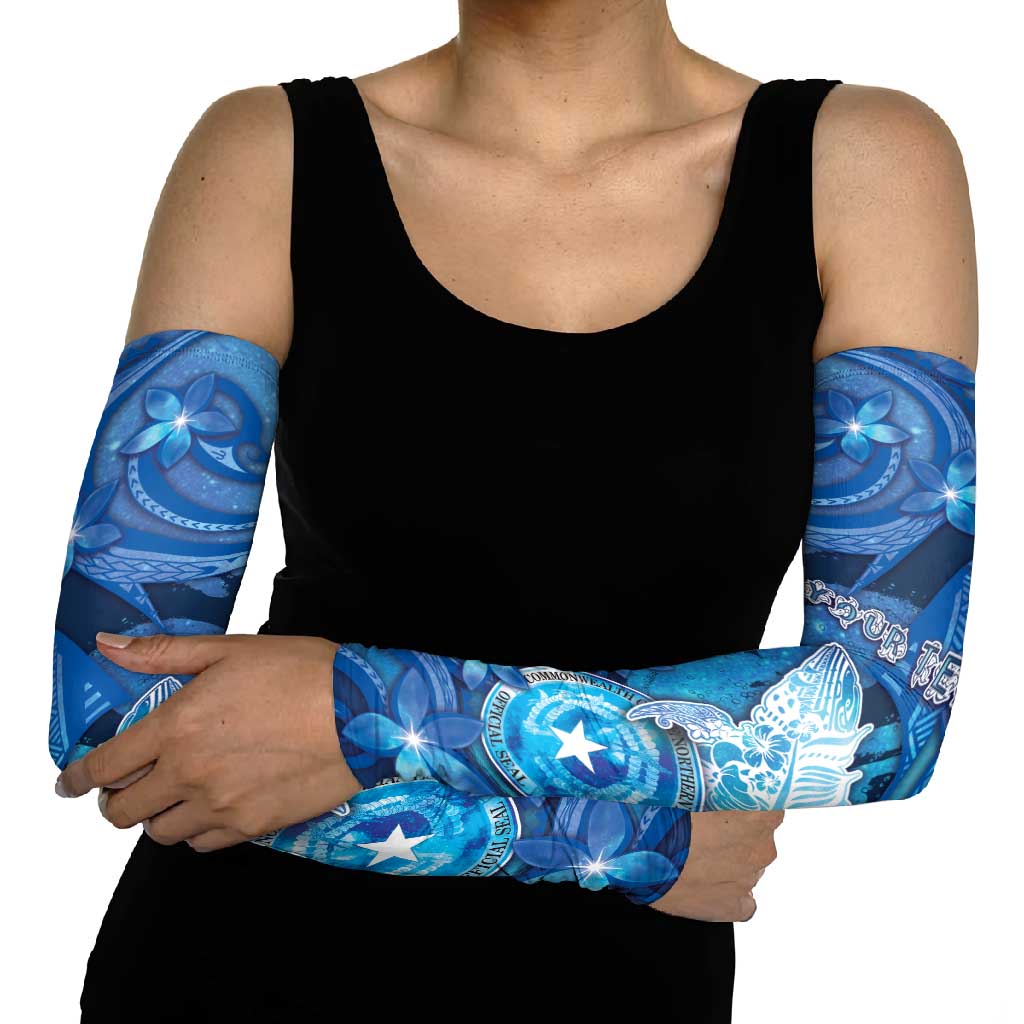 Northern Mariana Islands Arm Sleeves Galaxy Polynesian Shark Tattoo - Polynesian Pride